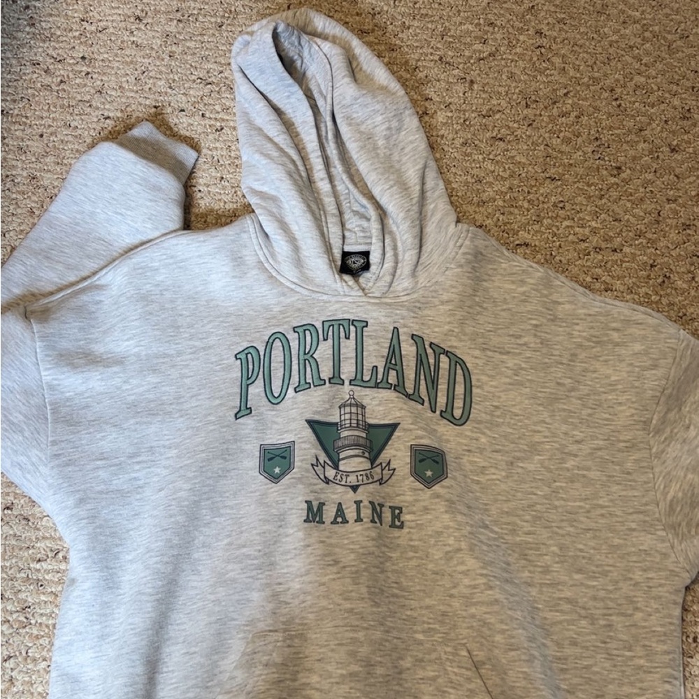 Gray Portland Maine Hoodie